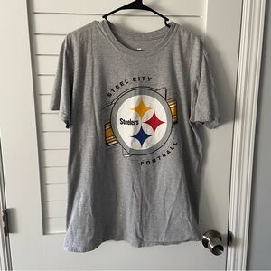 Fanatics Pittsburg Steelers Grey Tshirt Size L